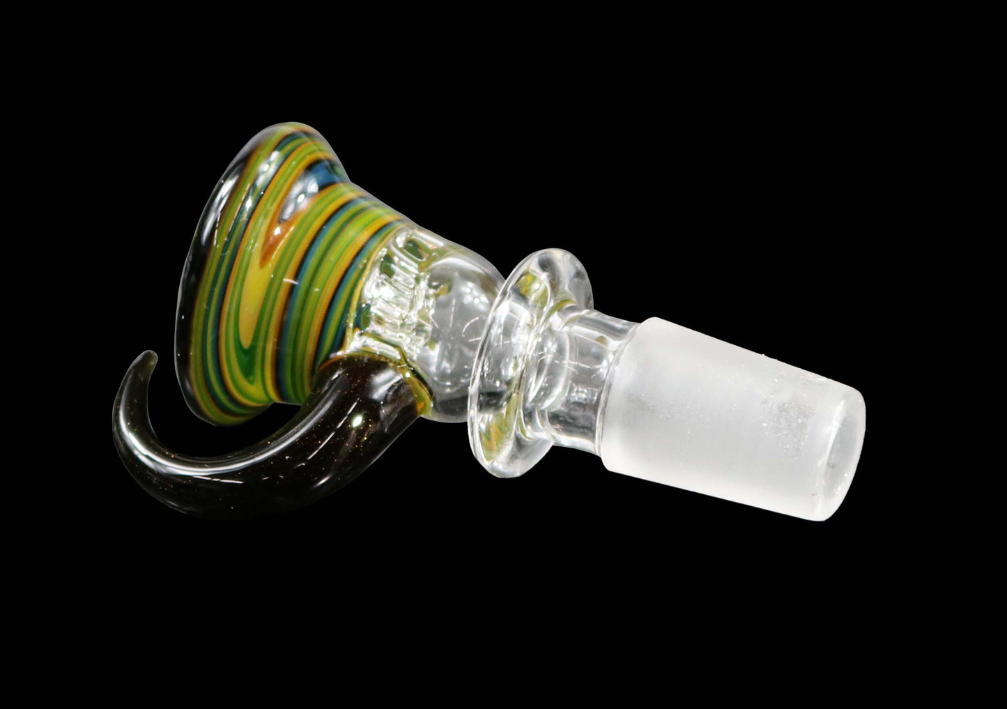 14mm Martini Bong Slide with built in screen from Glass by Slick - Green/Yellow/Black/Blue