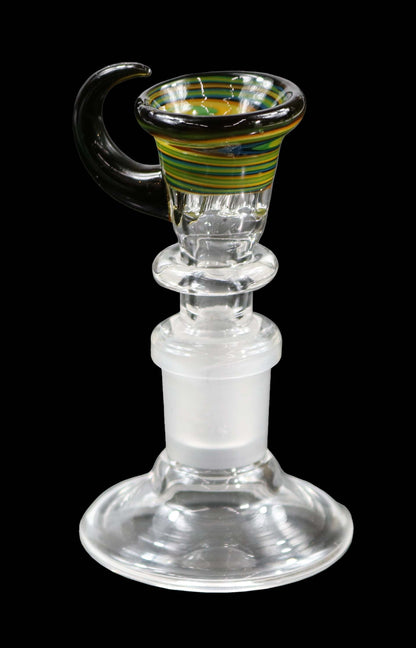 14mm Martini Bong Slide with built in screen from Glass by Slick - Green/Yellow/Black/Blue