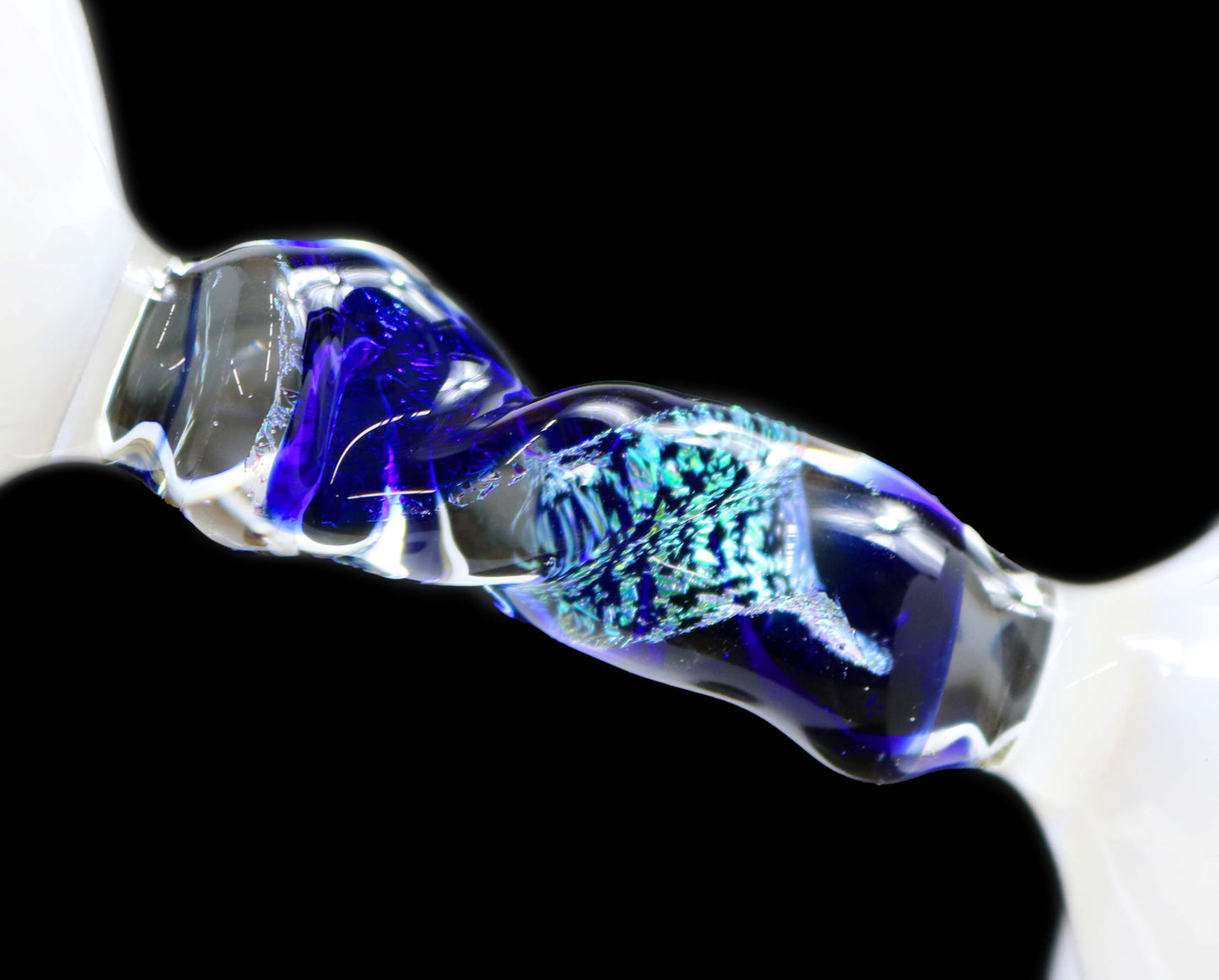 Jade White Goblet with Dichro Stem by Phil Sundling