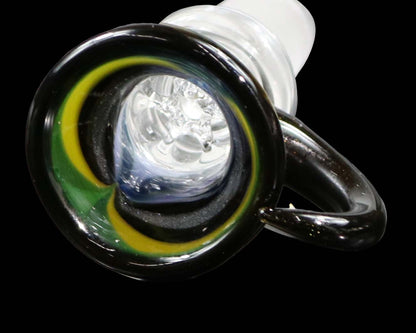 14mm Martini Bong Slide with built in screen from Glass by Slick - Blue/Purple/Green/Yellow