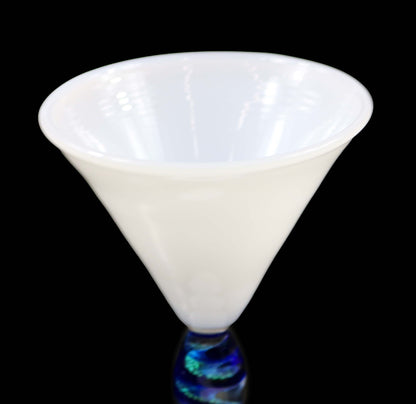 Jade White Martini Glass with Dichro Stem by Phil Sundling