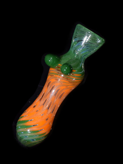 Wrap & Rake Bat by Cult Glass - Green/Orange