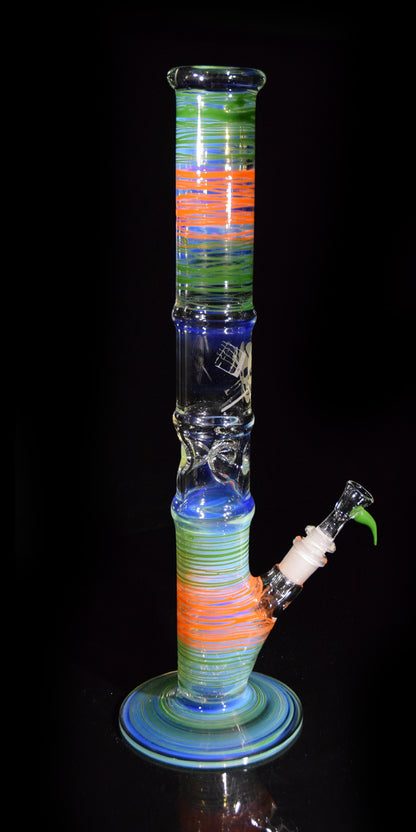 Old School Style Bong with Colored Wrap Bands by Phil Sundling 