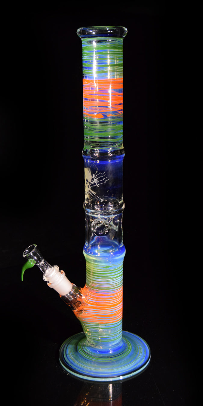 Old School Style Bong with Colored Wrap Bands by Phil Sundling 