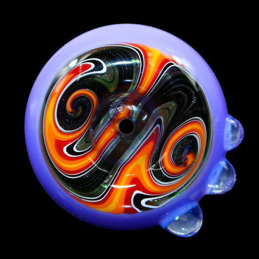 14mm Reversal Bowl Push Slide by Glass by Slick - Purple/Red/Orange/Black