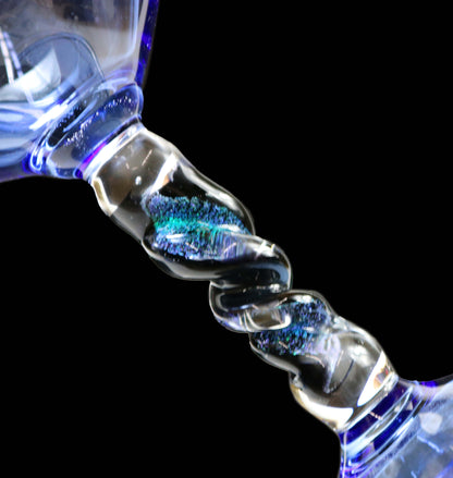 Light Blue Goblet with Dichro Stem by Phil Sundling