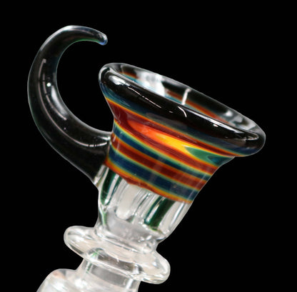 14mm Martini Bong Slide with built in screen from Glass by Slick - Rainbow