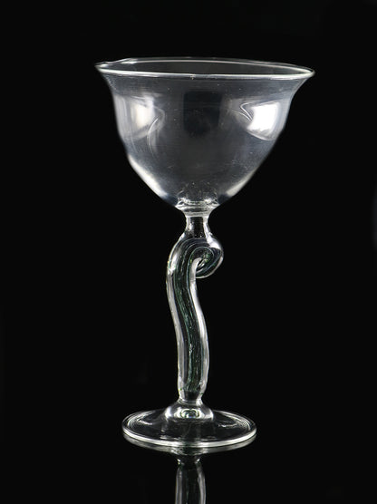 Green Curved Stem Martini Glass by, Phil Sundling