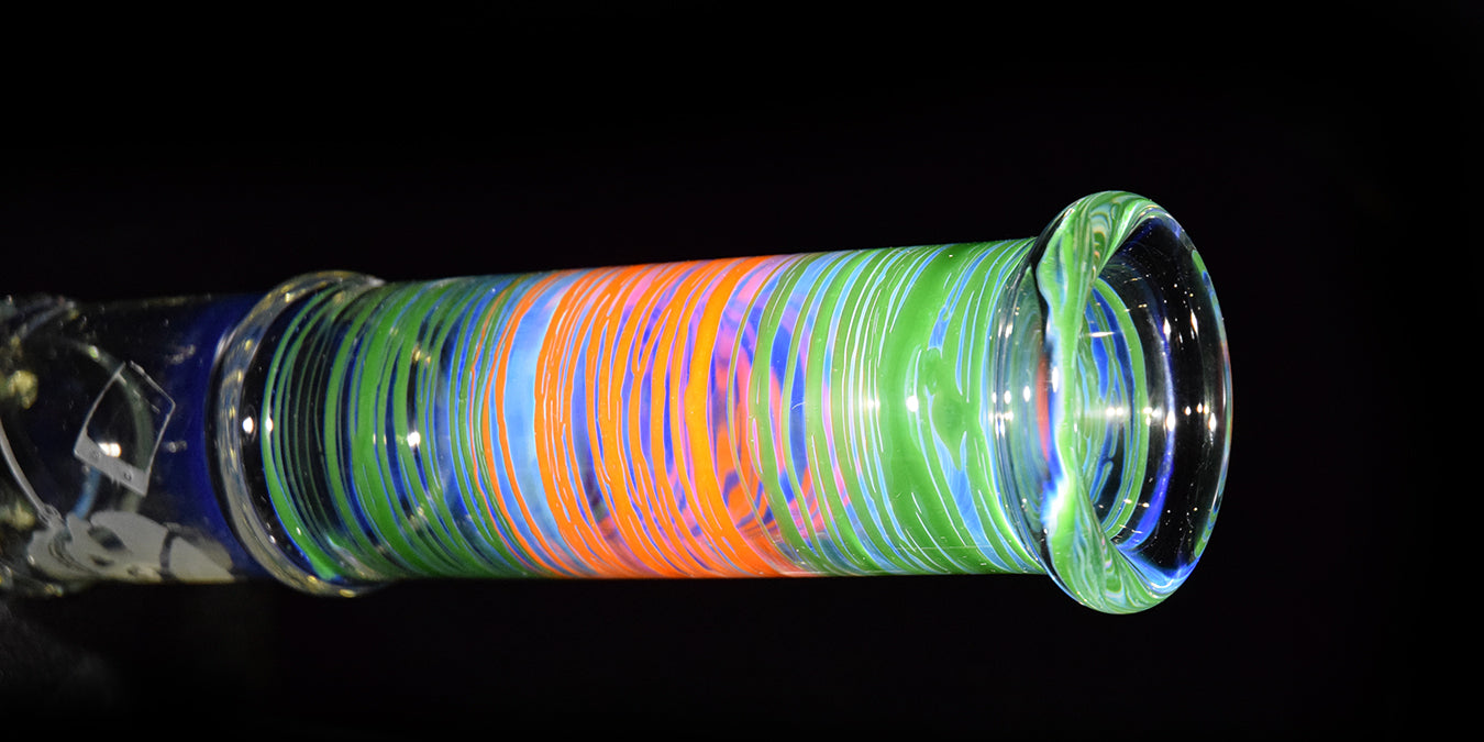 Old School Style Bong with Colored Wrap Bands by Phil Sundling 