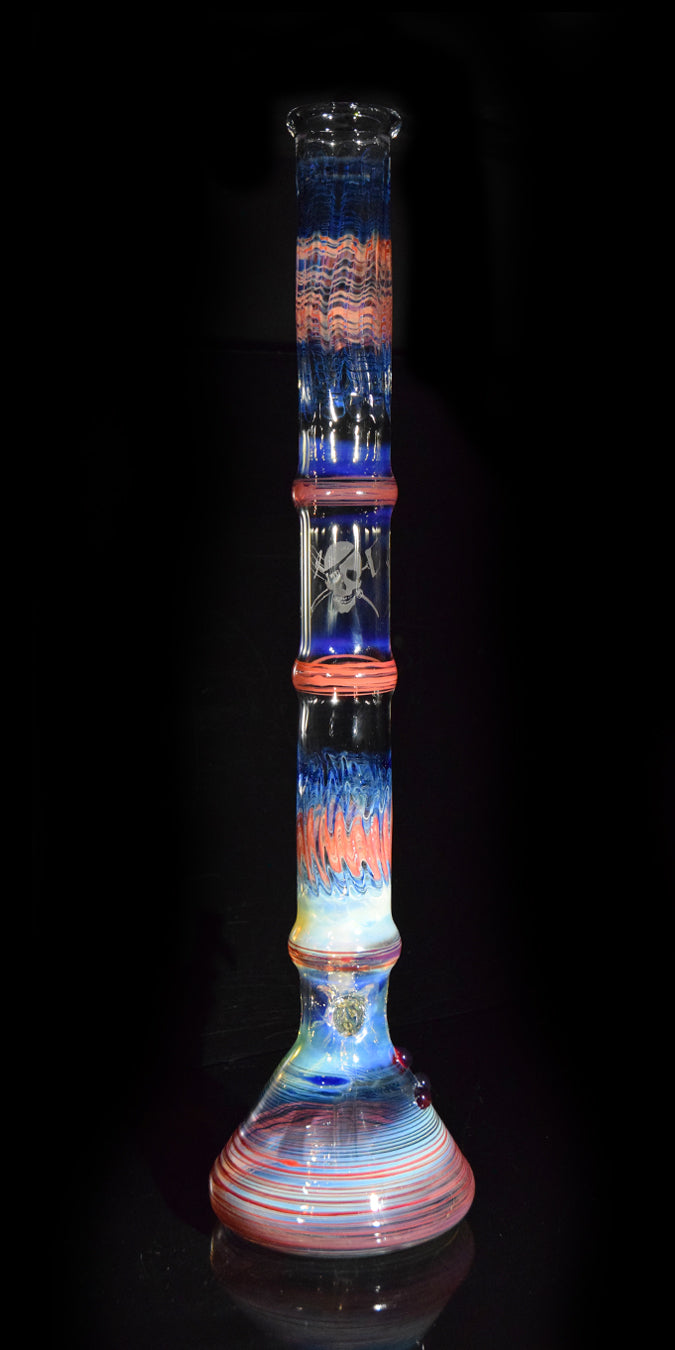 Wrap & Rake Bong with Beaker Bottom by Phil Sundling 