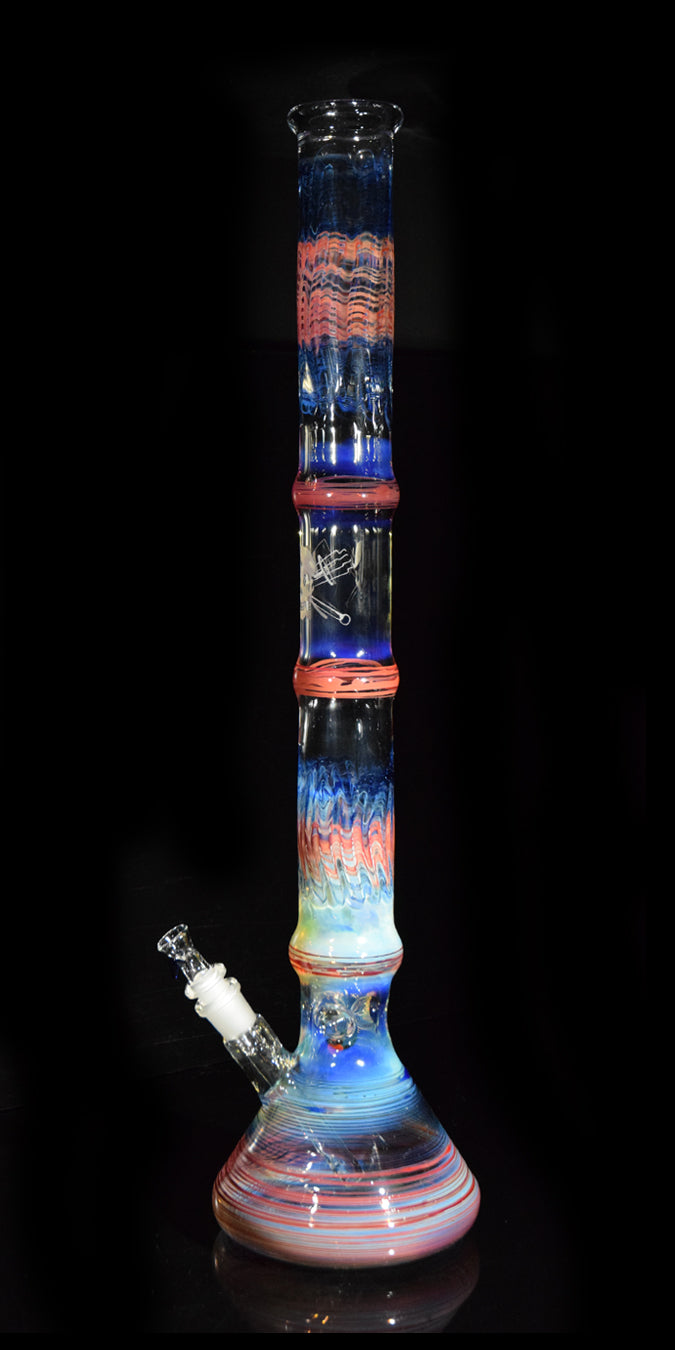 Wrap & Rake Bong with Beaker Bottom by Phil Sundling 