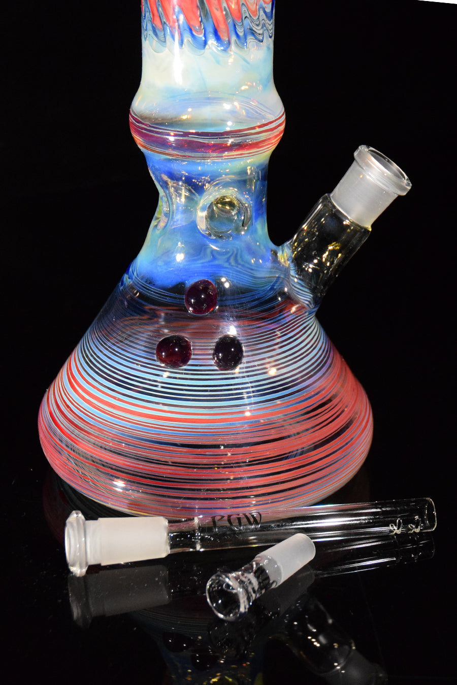 Wrap & Rake Bong with Beaker Bottom by Phil Sundling – Prism Glassworks