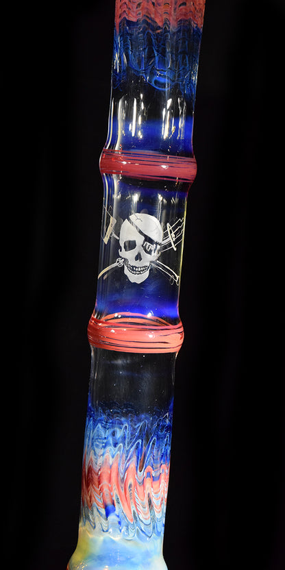 Wrap & Rake Bong with Beaker Bottom by Phil Sundling 