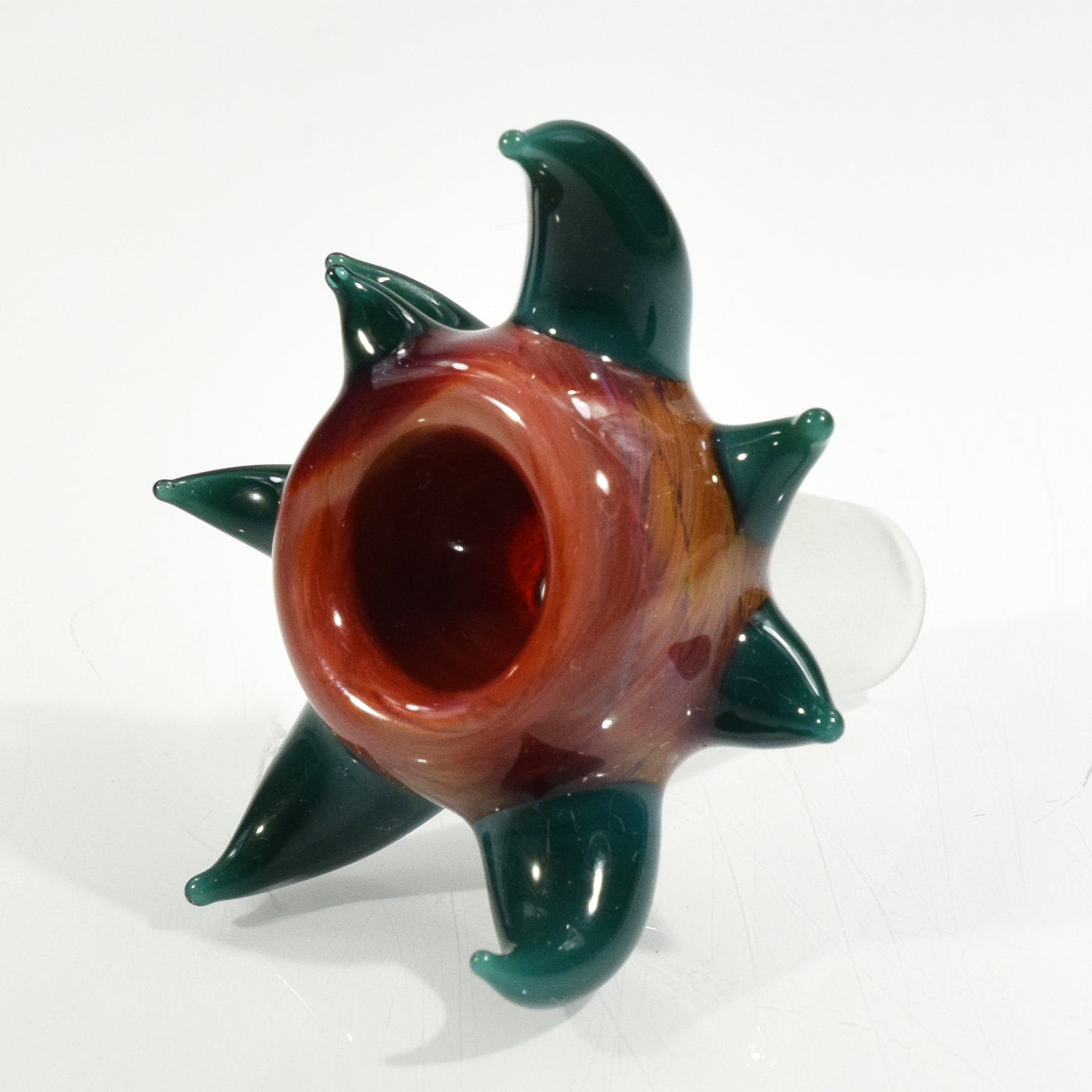 14mm Red & Teal Slide by VOJ Glass