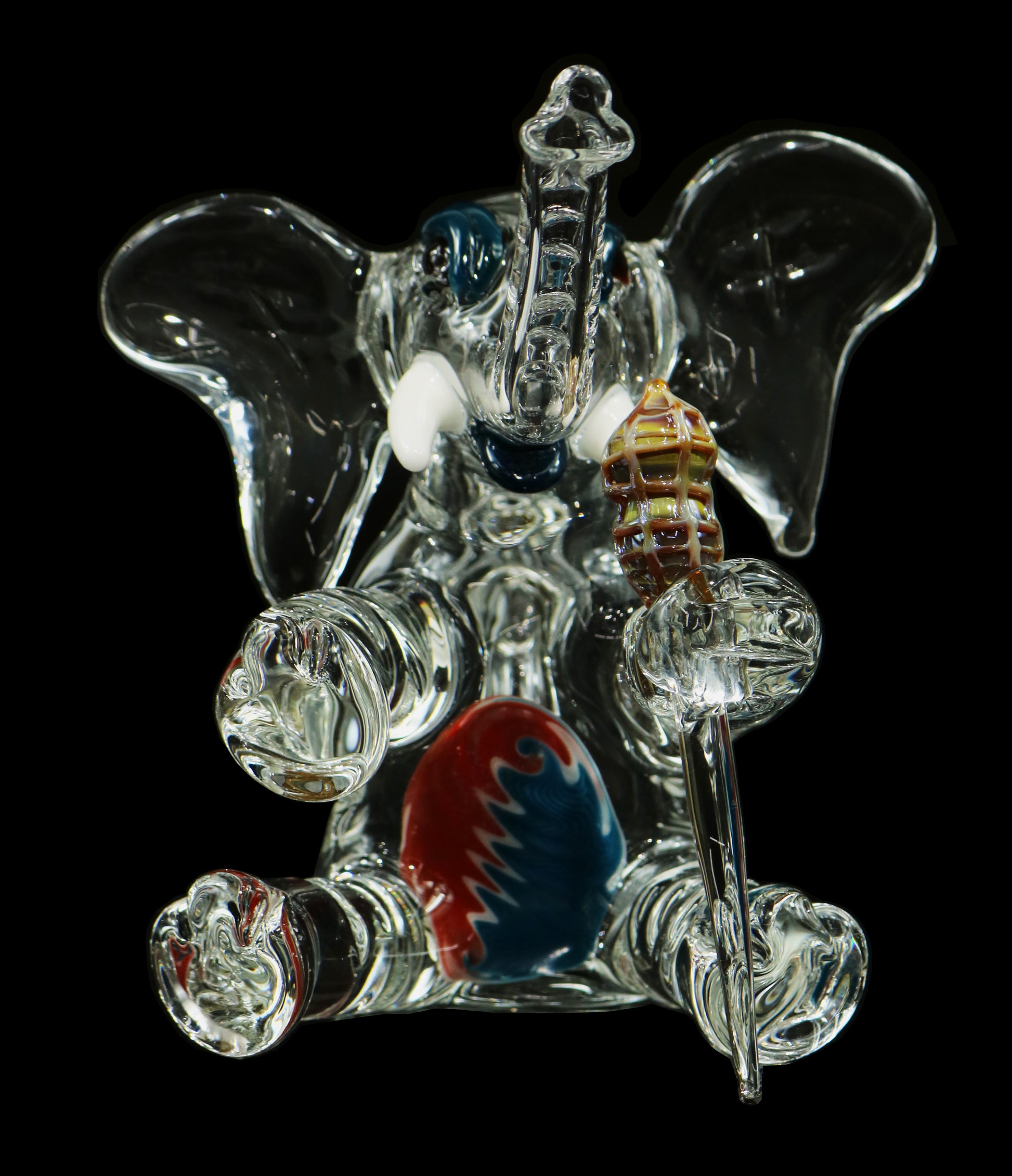Errlephant Dab Rig - Clear with Red, White & Blue by Phil Sundling