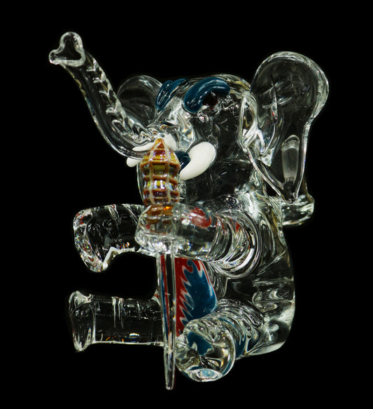 Errlephant Dab Rig - Clear with Red, White & Blue by Phil Sundling
