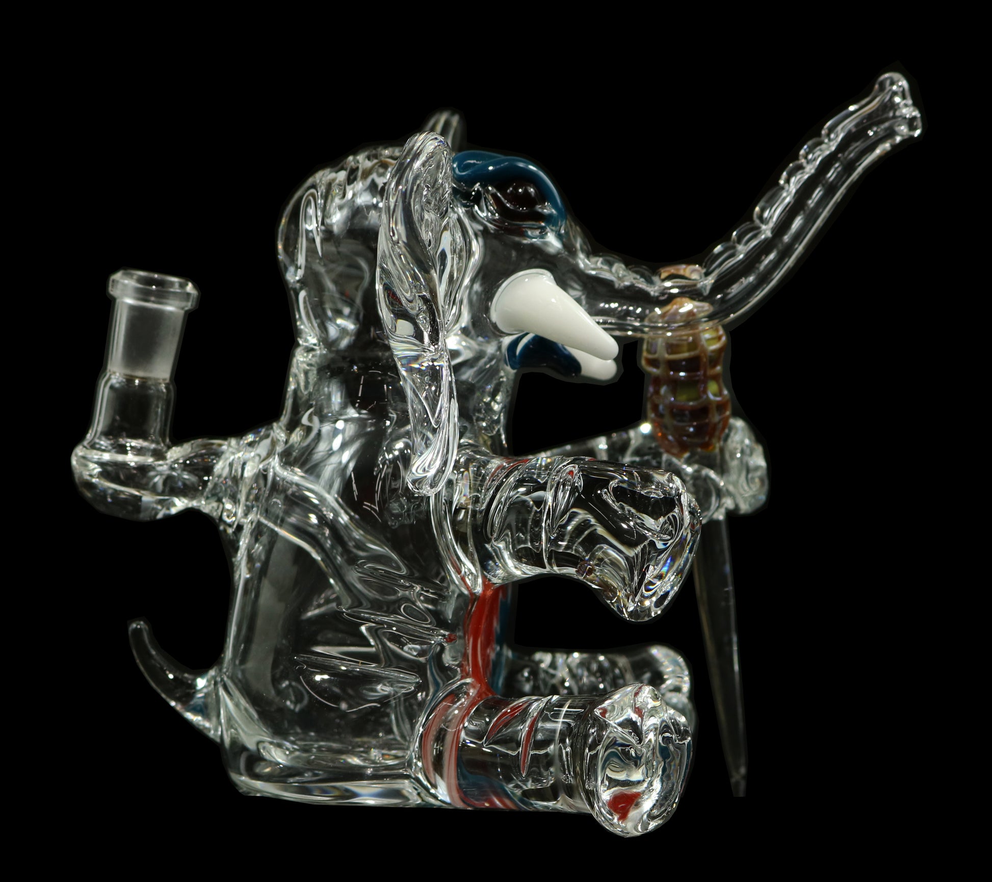 Errlephant Dab Rig - Clear with Red, White & Blue by Phil Sundling