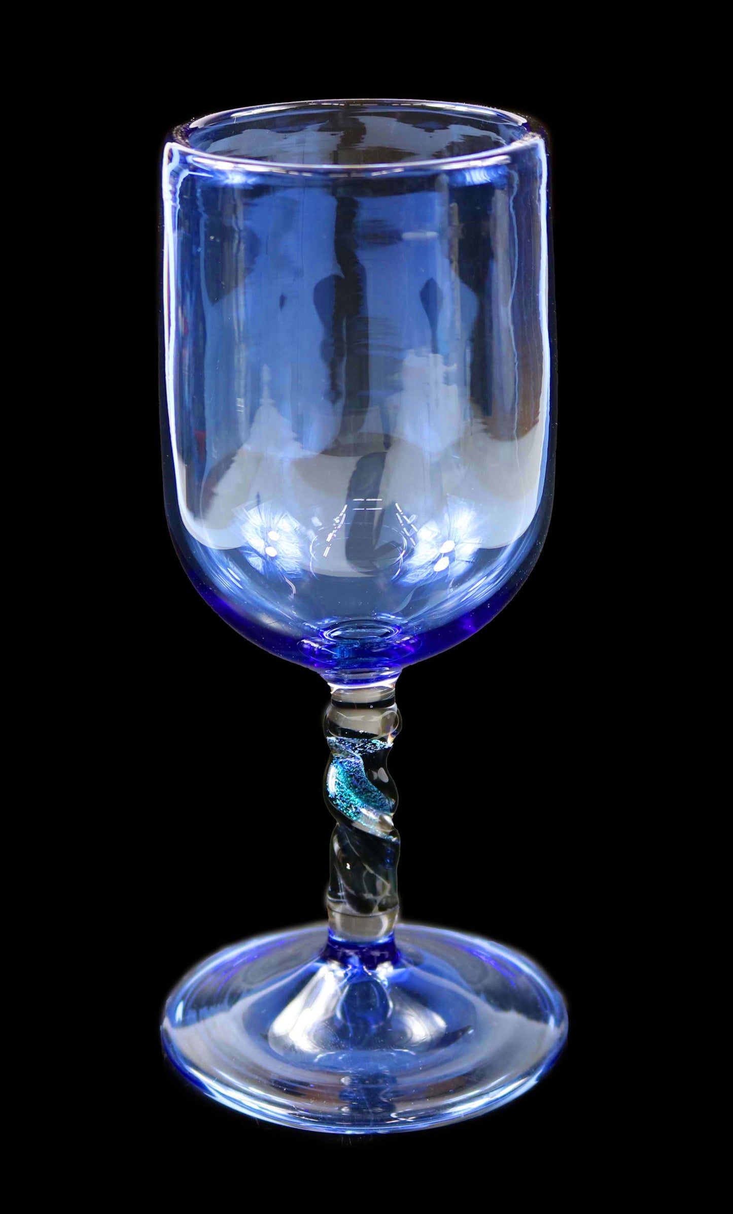 Light Blue Goblet with Dichro Stem by Phil Sundling