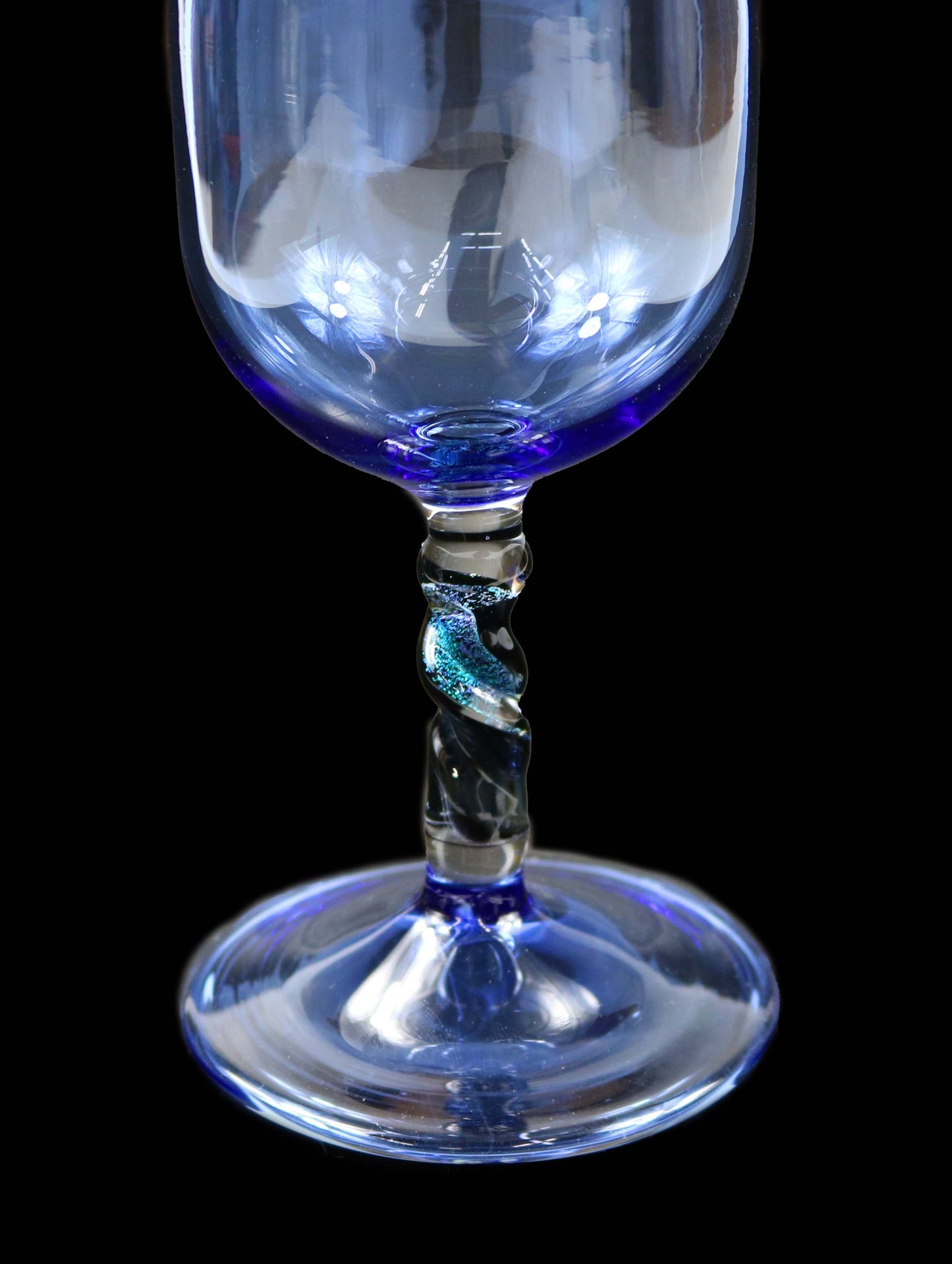 Light Blue Goblet with Dichro Stem by Phil Sundling
