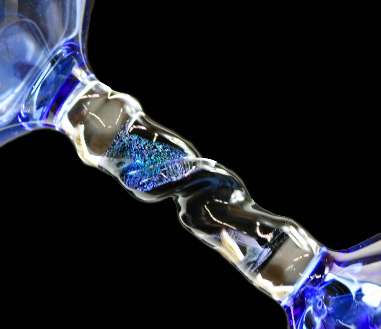 Light Blue Goblet with Dichro Stem by Phil Sundling