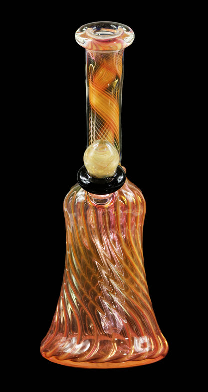 Scalloped Silver & Gold Fumed Dab Rig by @Ck_Glass