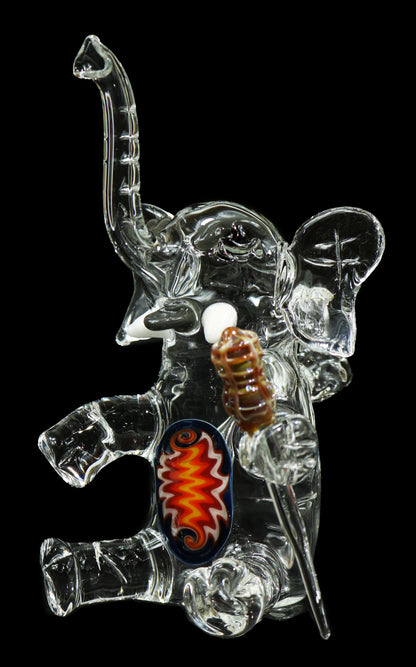 Errlephant Dab Rig - Clear with Cobalt to Fire by Phil Sundling