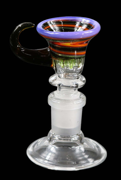 14mm Martini Bong Slide with built in colored screen from Glass by Slick- Purple/Red/Orange