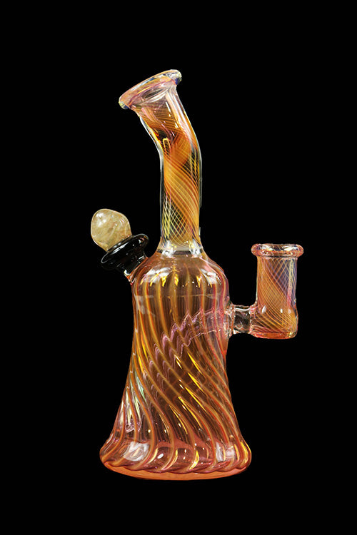 Scalloped Silver & Gold Fumed Dab Rig by @Ck_Glass