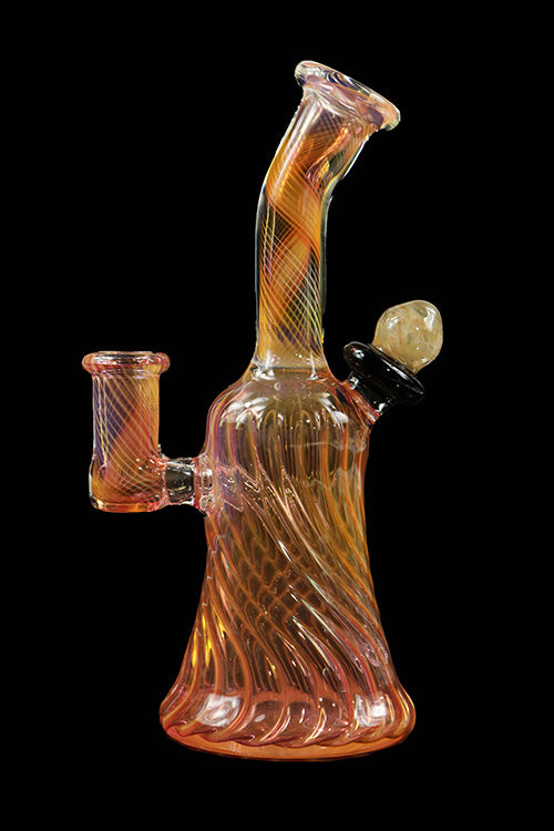 Scalloped Silver & Gold Fumed Dab Rig by @Ck_Glass