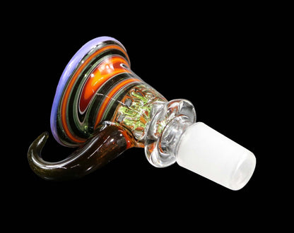 14mm Martini Bong Slide with built in colored screen from Glass by Slick- Purple/Red/Orange