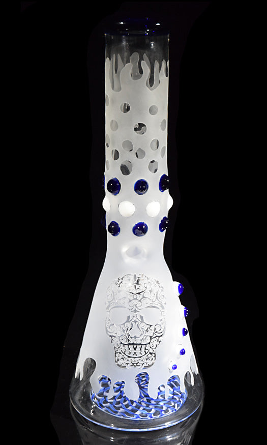 Sugar Skull Water Pipe by Phil Sundling & Flip Glass