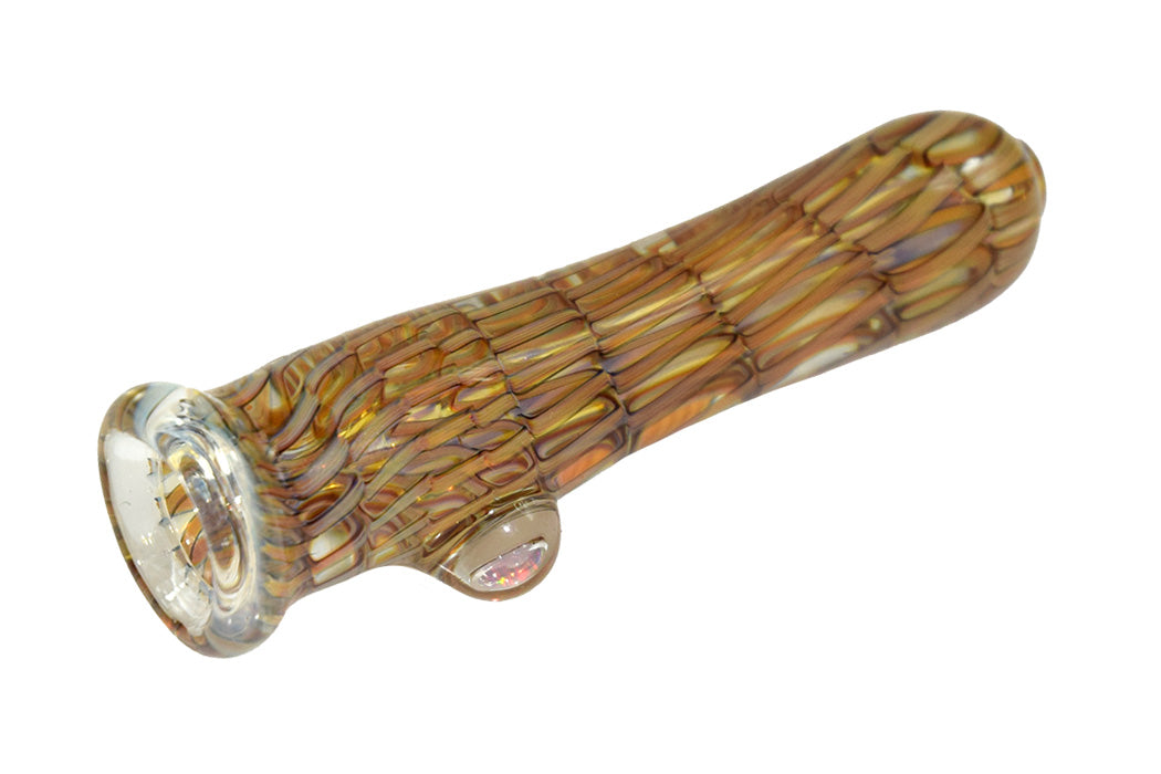 Coiled Chillum #1 with Opal Accent by Flip Glass
