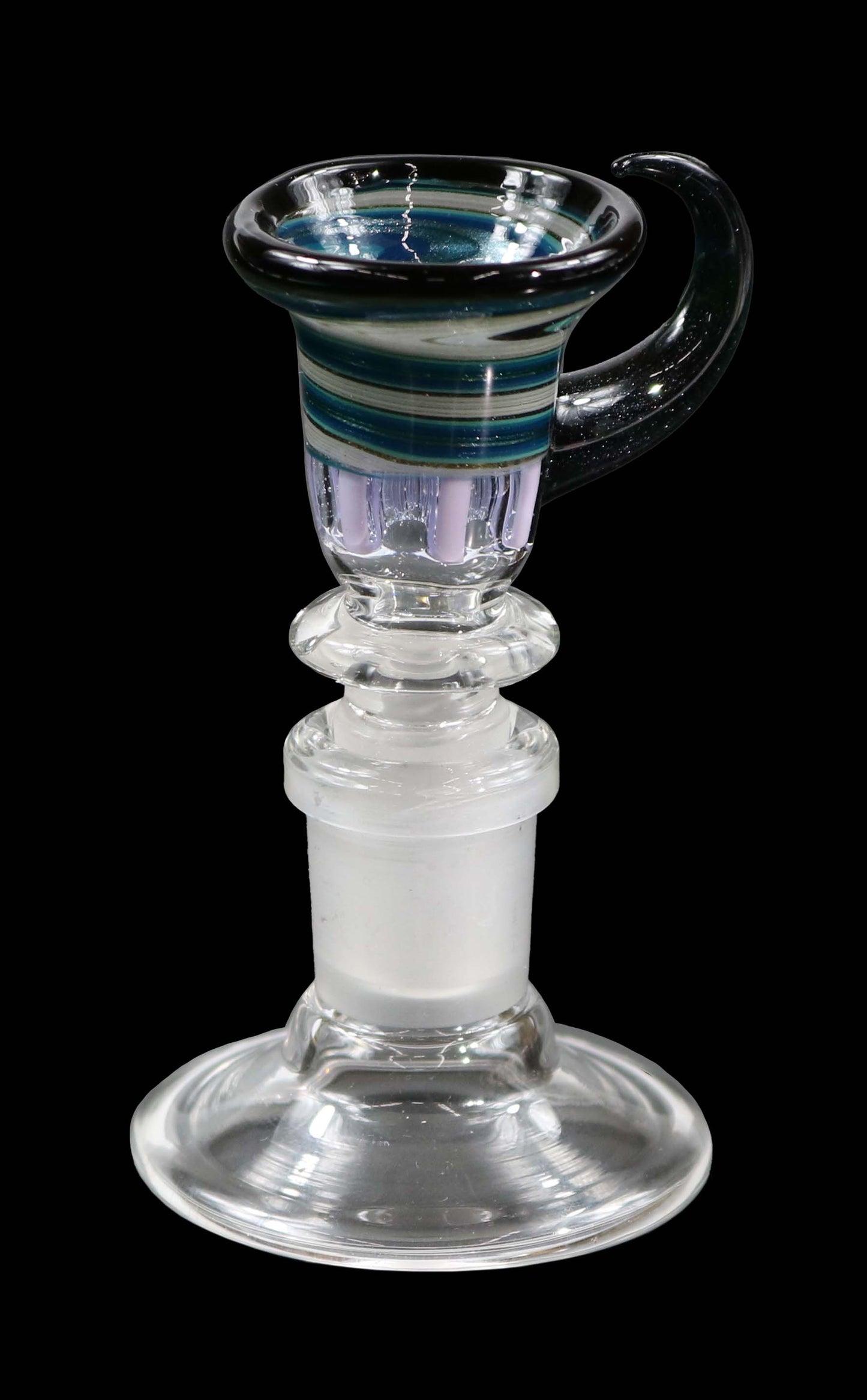 14mm Martini Bong Slide with built in screen from Glass by Slick - Blue/Green/Black