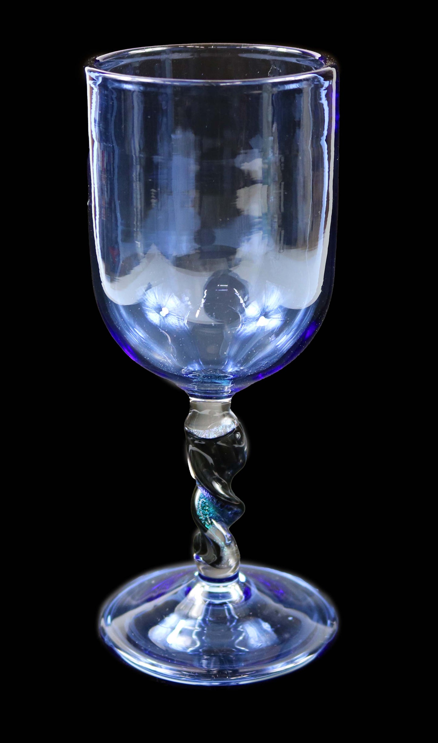 Light Blue Goblet with Dichro Stem by Phil Sundling