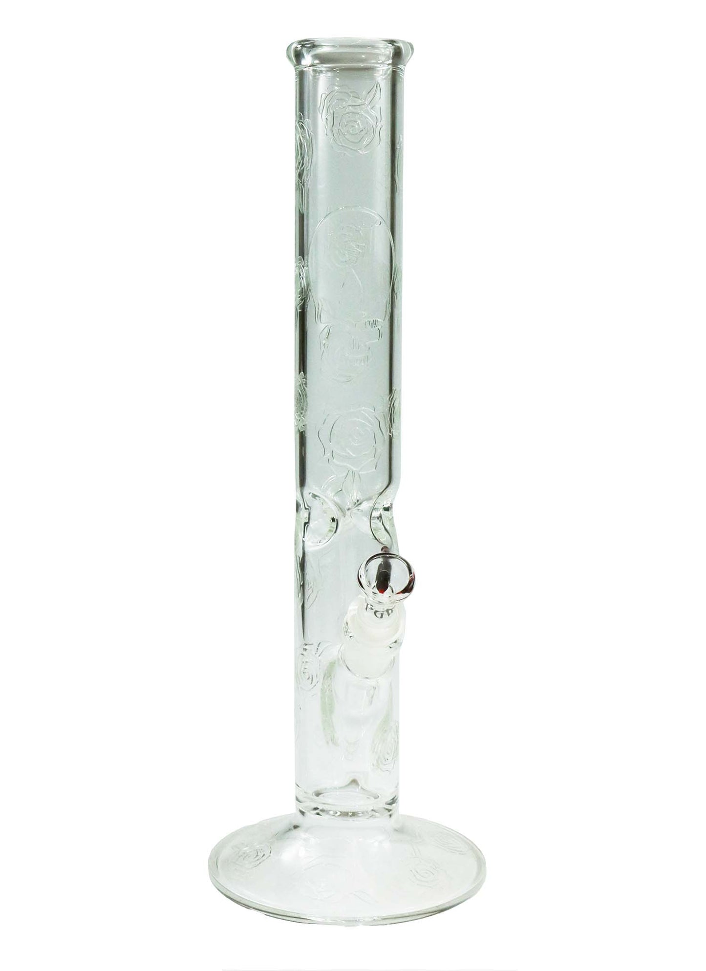 15'' Clear Rose & Skull Water Bong by Phil Sundling
