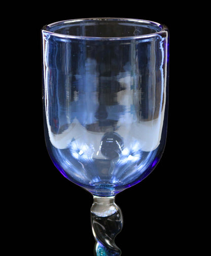 Light Blue Goblet with Dichro Stem by Phil Sundling