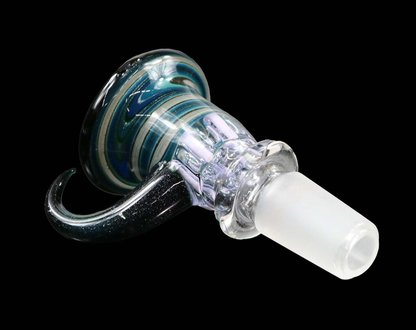 14mm Martini Bong Slide with built in screen from Glass by Slick - Blue/Green/Black