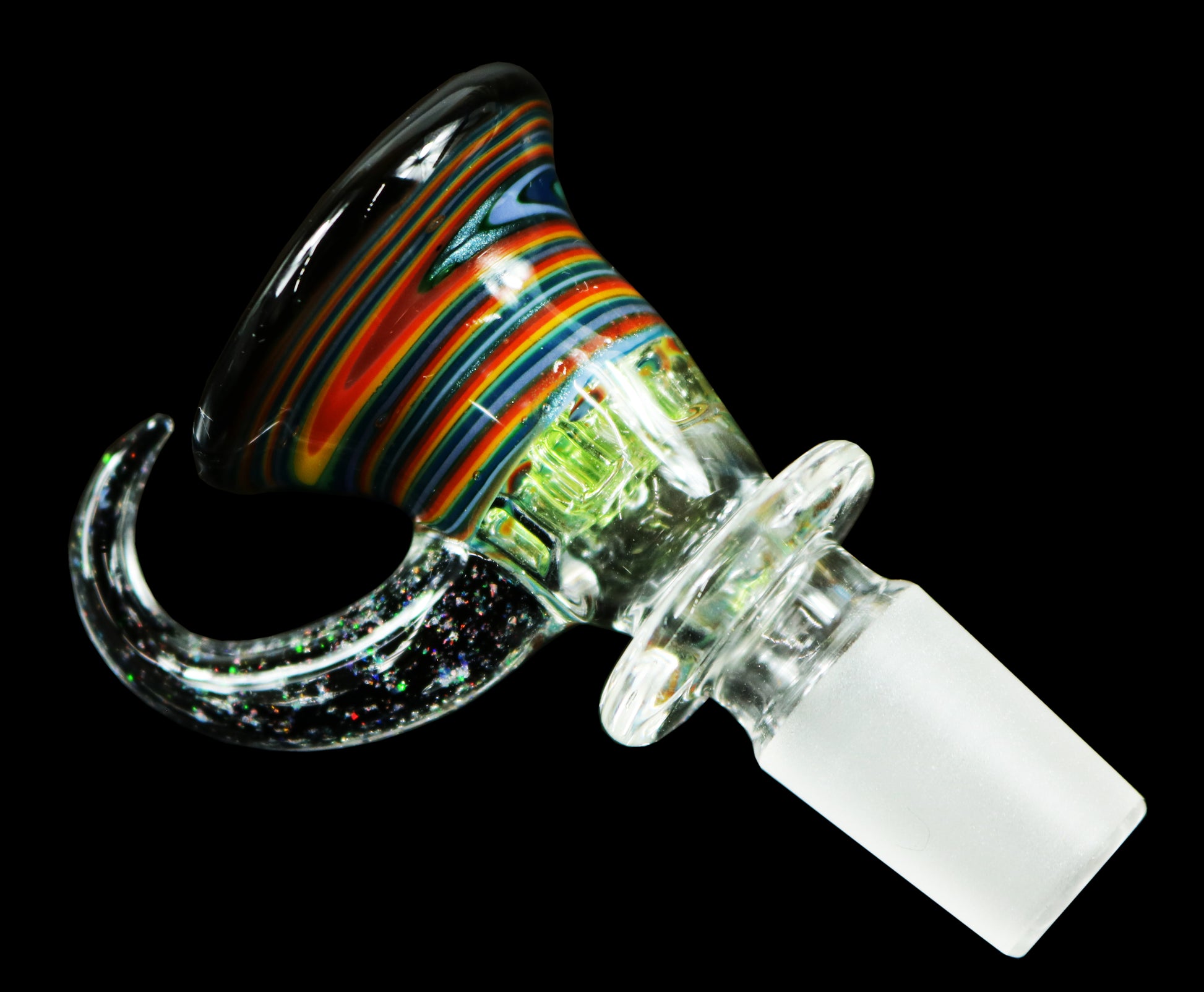 14mm Martini Slide with built in screen from Glass by Slick- Black/Rainbow/Glow in the Dark/Glitter