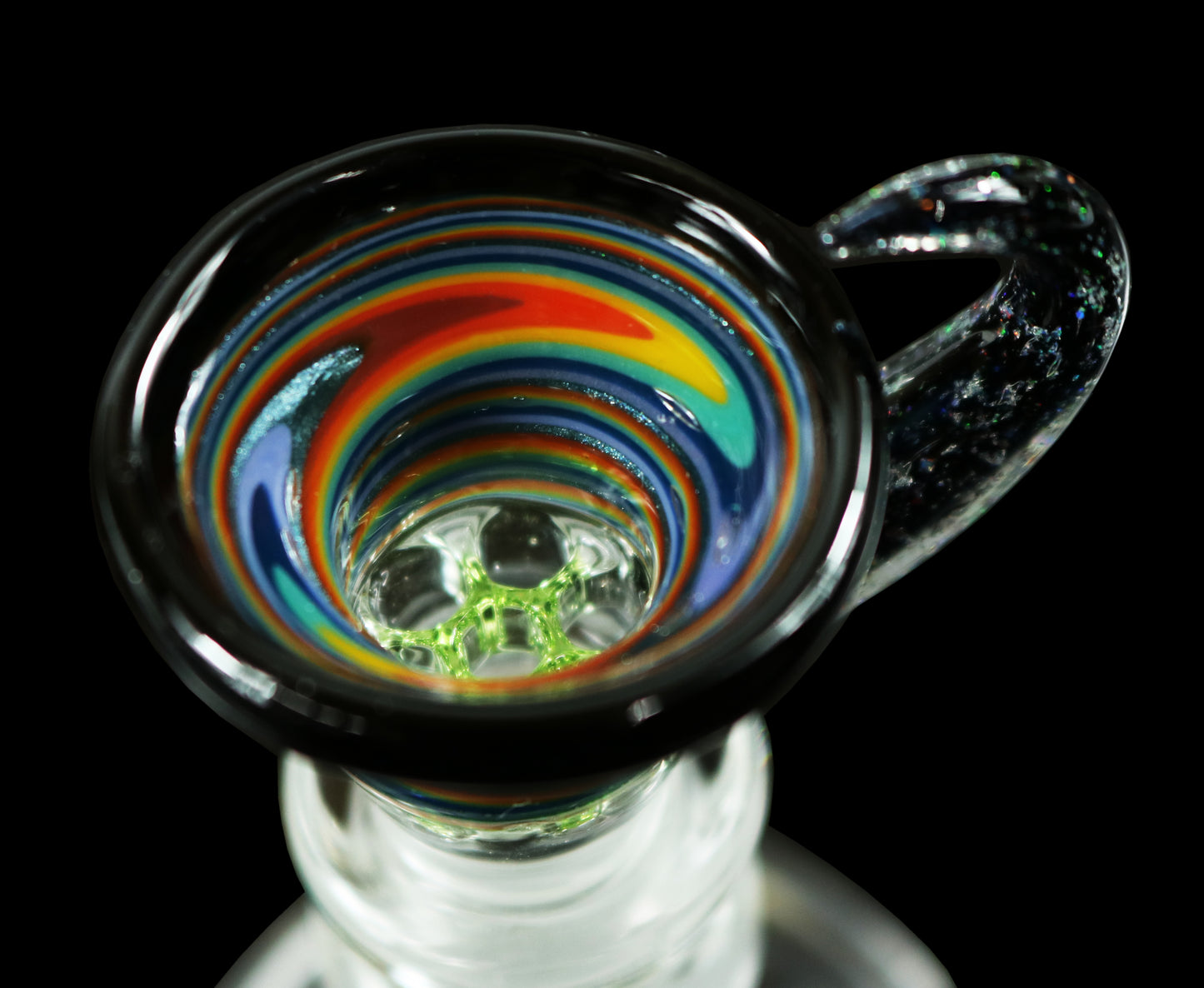 14mm Martini Slide with built in screen from Glass by Slick- Black/Rainbow/Glow in the Dark/Glitter