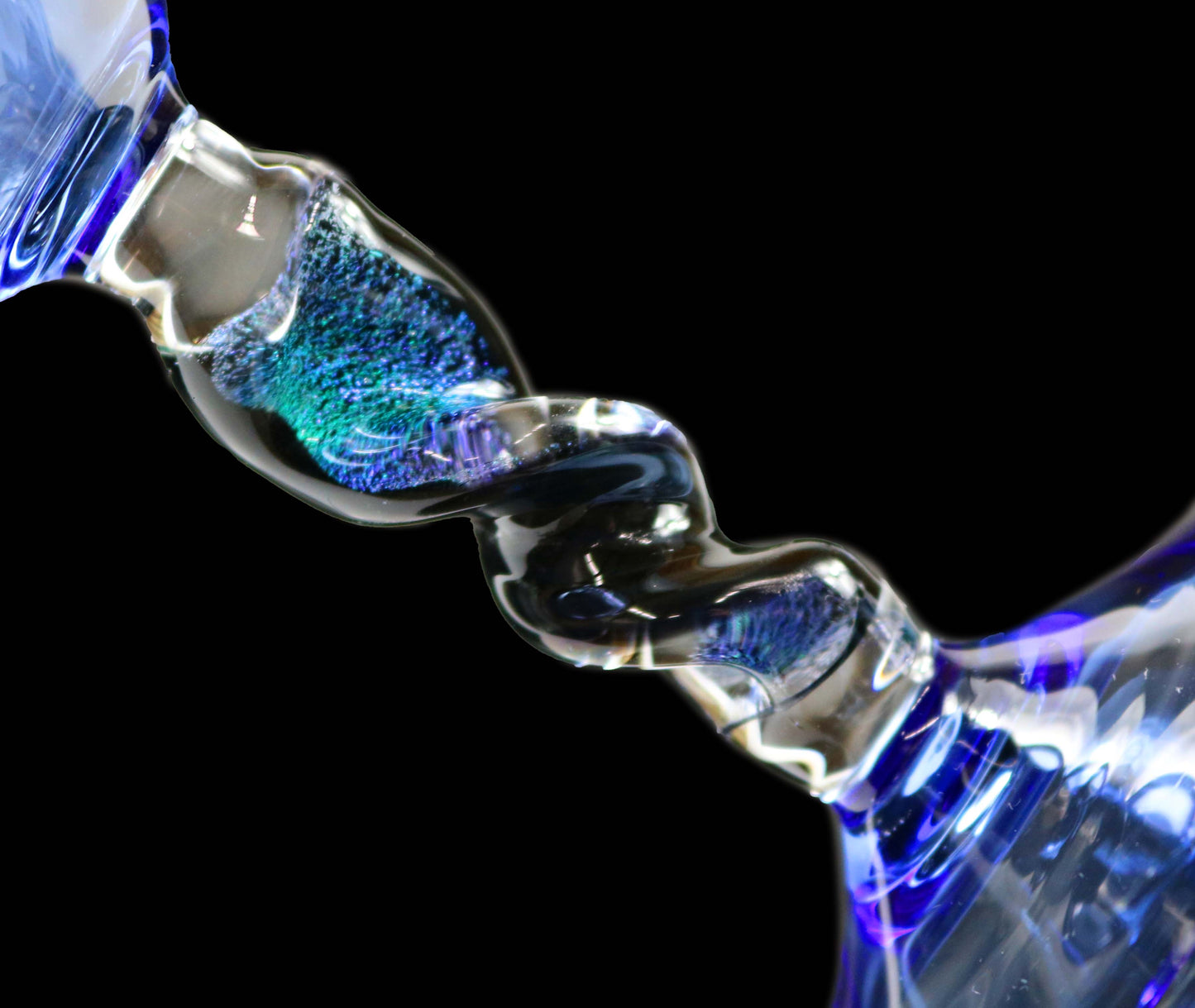 Light Blue Goblet with Dichro Stem by Phil Sundling
