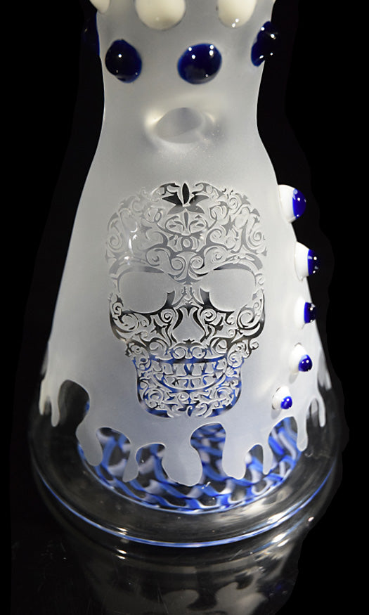 Sugar Skull Water Pipe by Phil Sundling & Flip Glass (sugar skull detail)