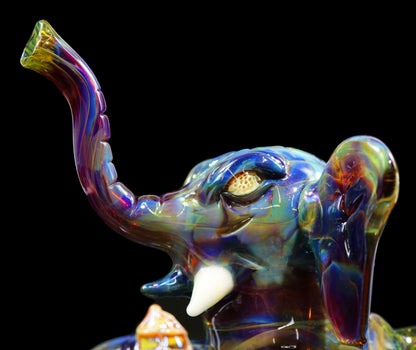 Errlephant Dab Rig - Amber Purple and Experimental Green by Phil Sundling