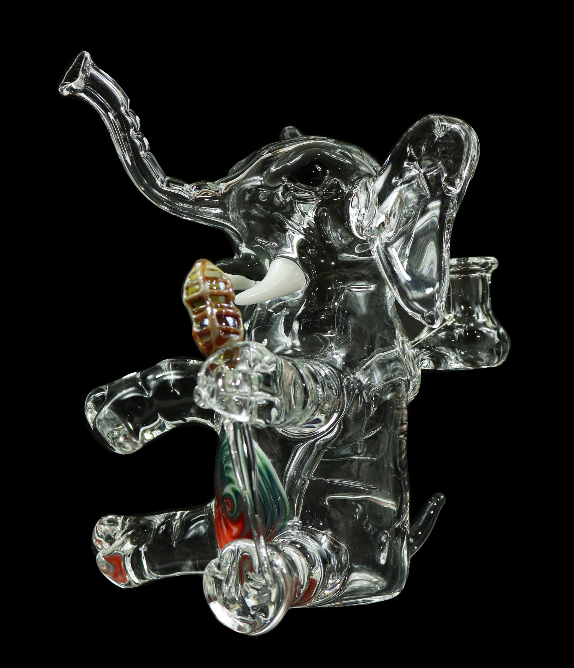 Errlephant Dab Rig - Clear with Fire & Ice by Phil Sundling