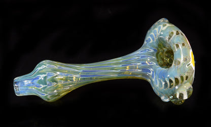 Fumed Wrap & Rake Flower Spoon by Cherry City Glass #3