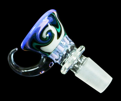 14mm Martini Slide with built in screen from Glass by Slick- Transparent Purple/Teal/White/Black/Dark Blue