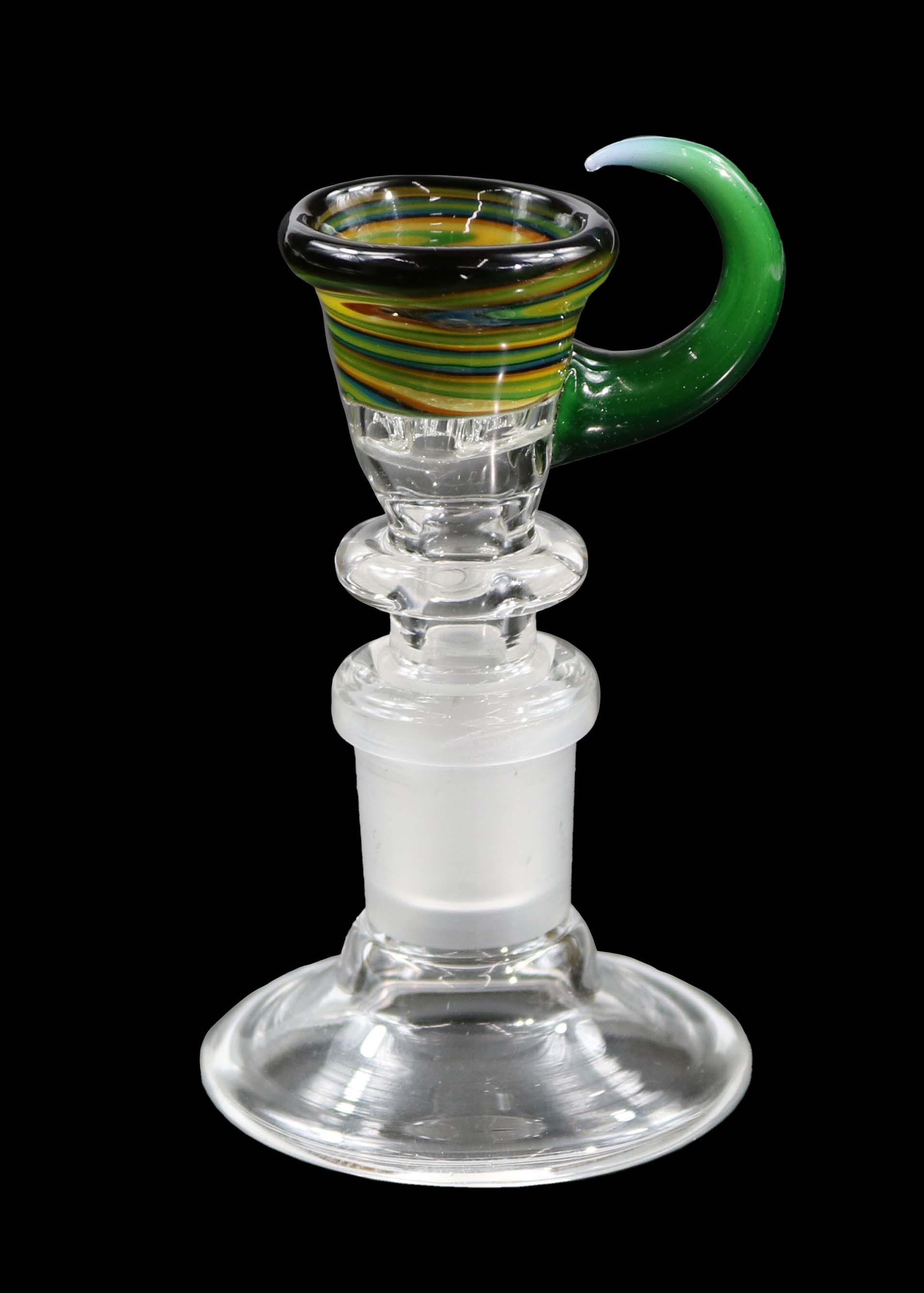 14mm Martini Bong Slide with built in screen from Glass by Slick - Green/Yellow/Orange