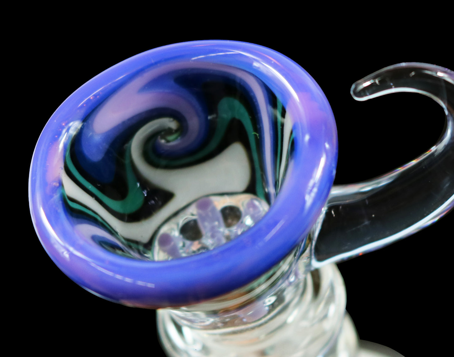 14mm Martini Slide with built in screen from Glass by Slick- Transparent Purple/Teal/White/Black/Dark Blue