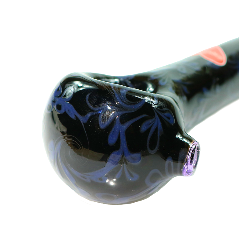 Dry Spoon Pipe Purple on Black by Sqwash Glass