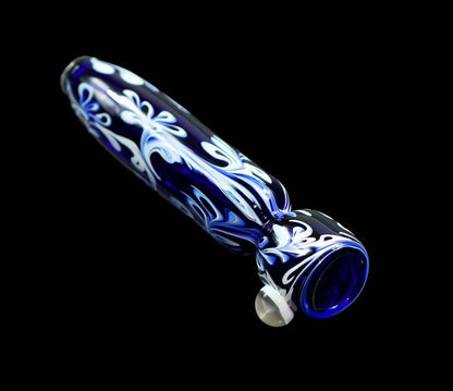 One hitter White on Blue by Sqwash Glass