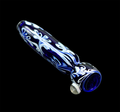One hitter White on Blue by Sqwash Glass